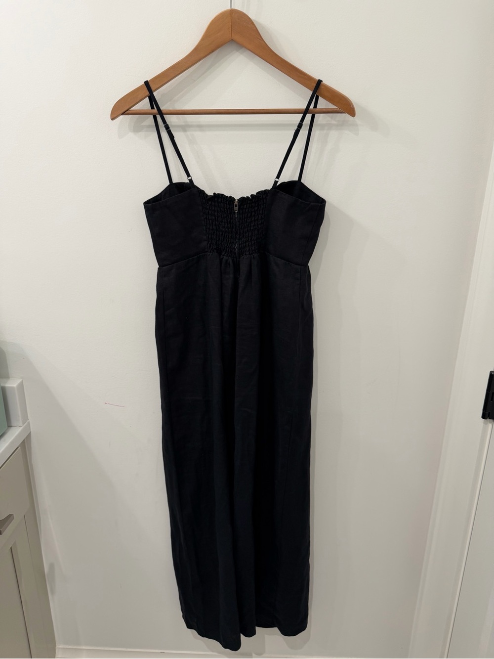 NEW Reformation Odette Black Linen Midi Dress Size 4 - Picture 7 of 9